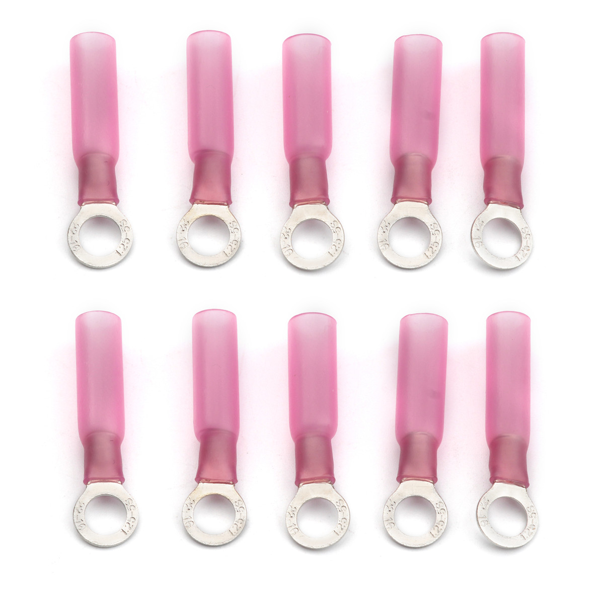 100pcs 1822 Gauge Heat Shrink Wire Connectors Insulated Ring Eye Crimp