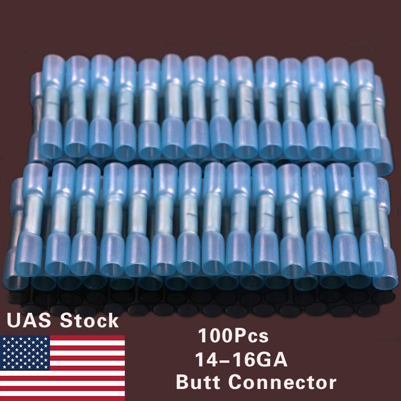 100X BU 14-16 Waterproof Heat Shrink Sleeves Connectors Electrical Wire Terminal
