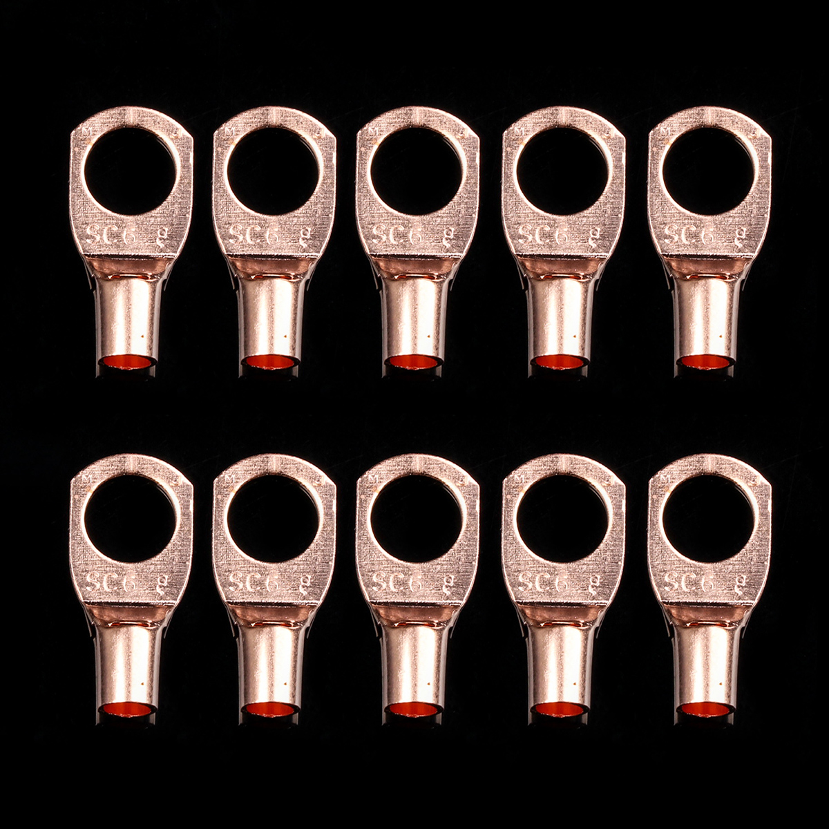 10Pcs SC68 Copper Lug Ring Wire Connectors Bare Cable Electric Crimp