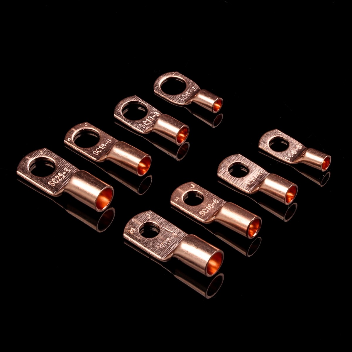 60/120PCS Car Auto Copper Ring Lug Terminal Wire Bare Cable Crimp