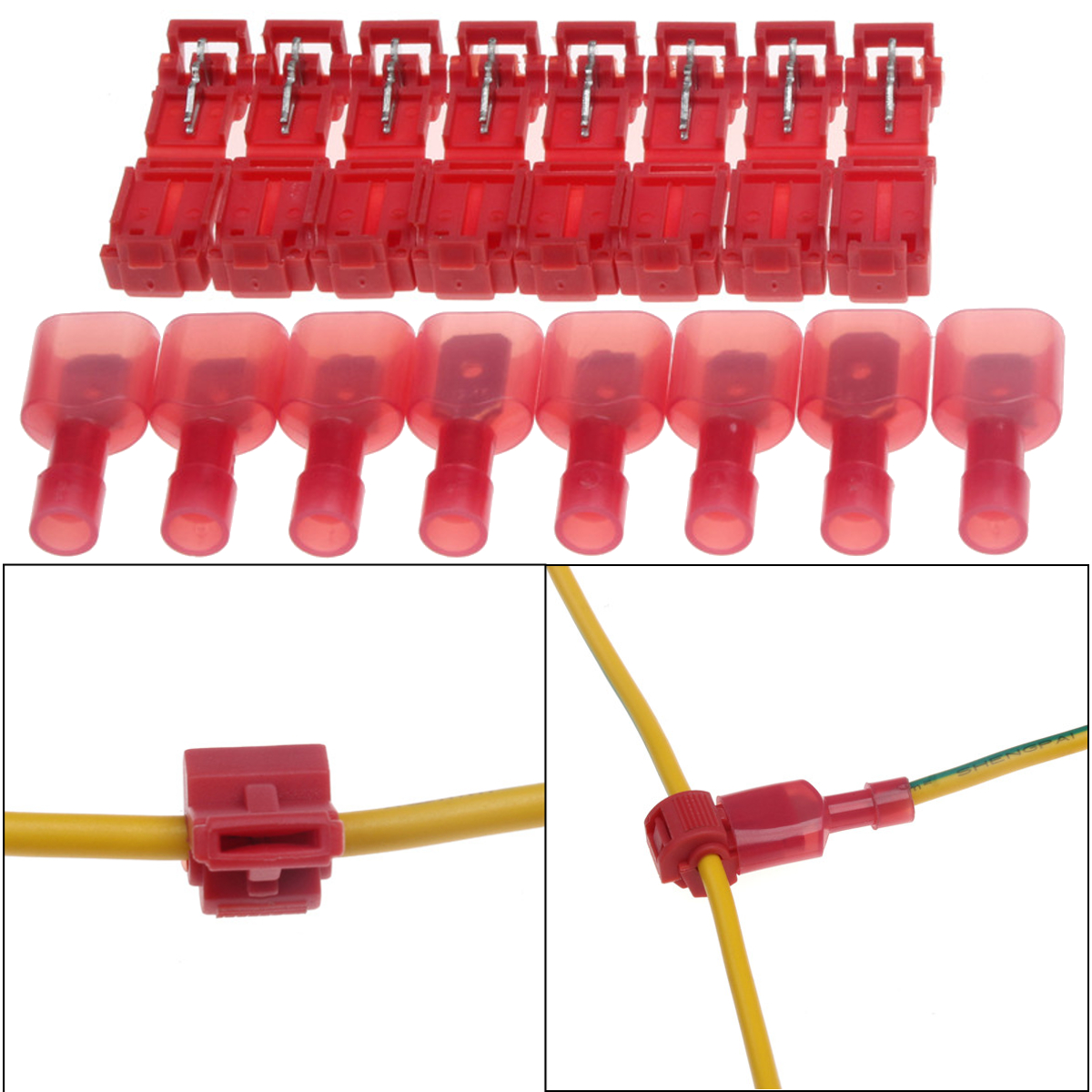 100PCS Quick Splice Lock Wire Terminals Connectors Electrical Crimp ...