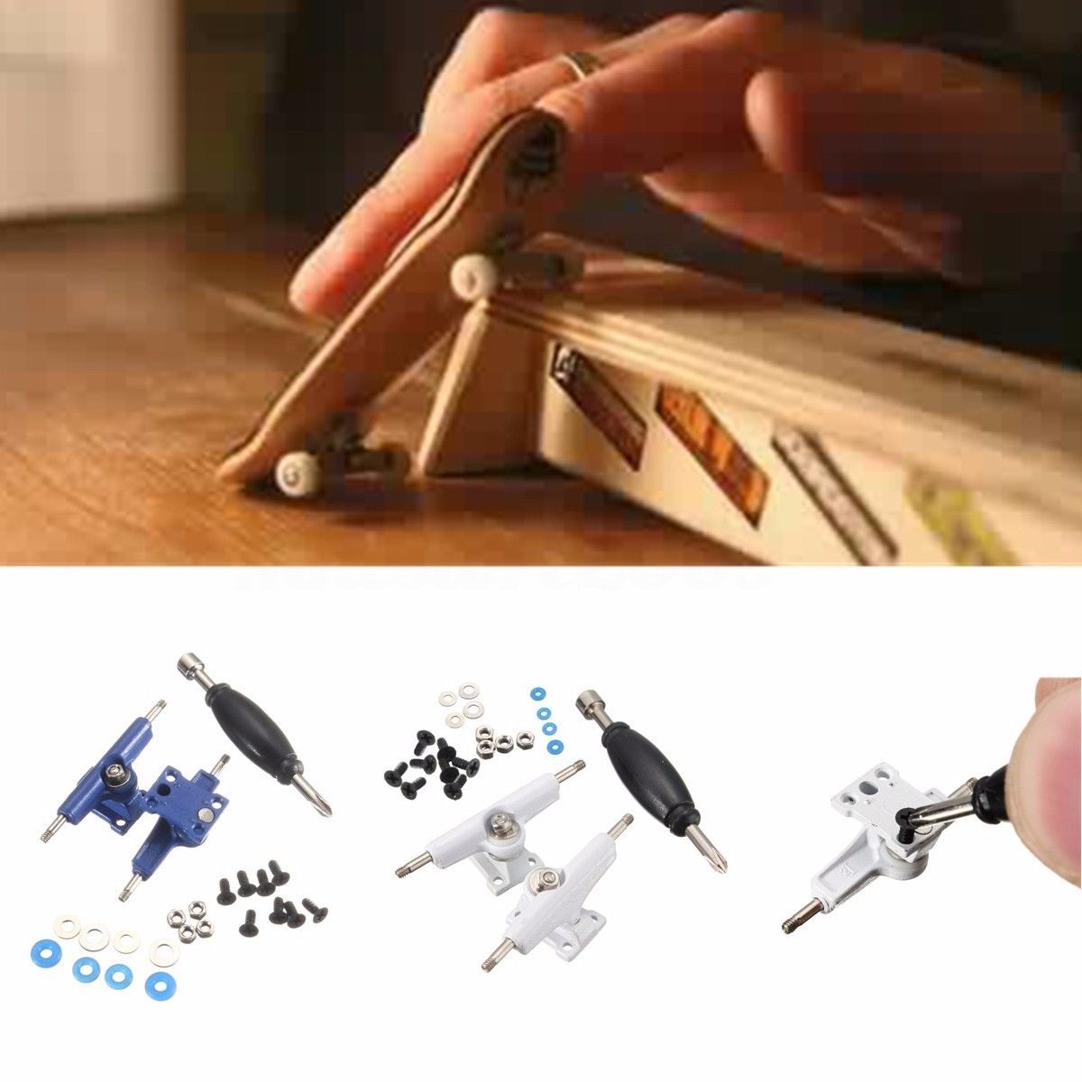 Fingerboard Tool Kit Set 32mm Trucks Screws Screwdriver Spacers Wheel