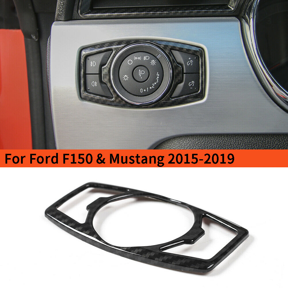 For Ford Mustang F-150 Blue Alloy Head light Switch Button Cover Trim Decor Ring