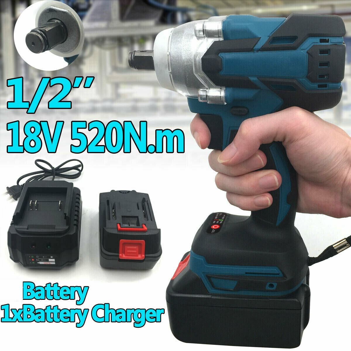 Tools Electric Brushless Impact Wrench Cordless 12 Socket Wrench Power Tool Rechargeable For 3640