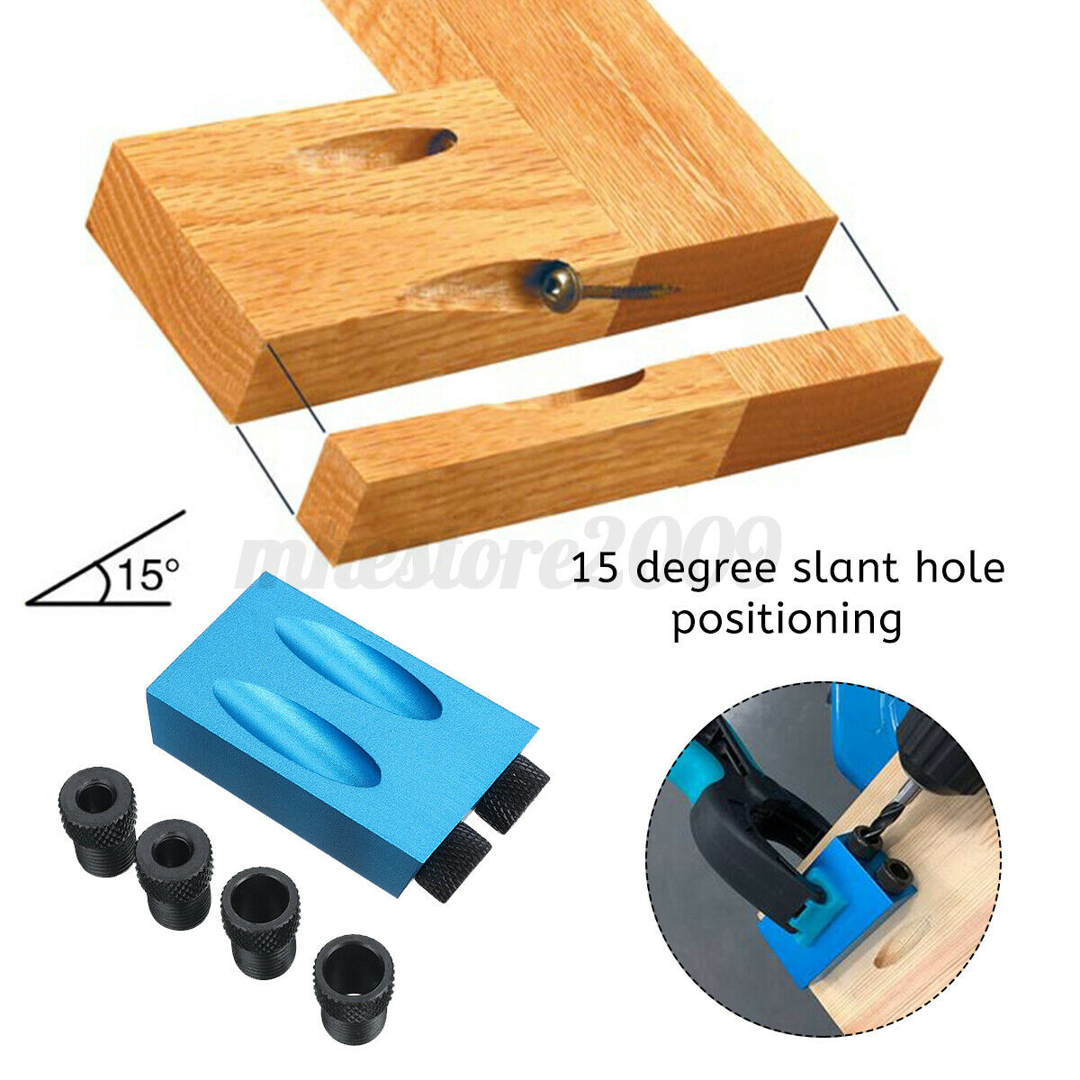 15X DIY Pocket Hole Jig Kit Easy Drill System Woodworking Screw Drill