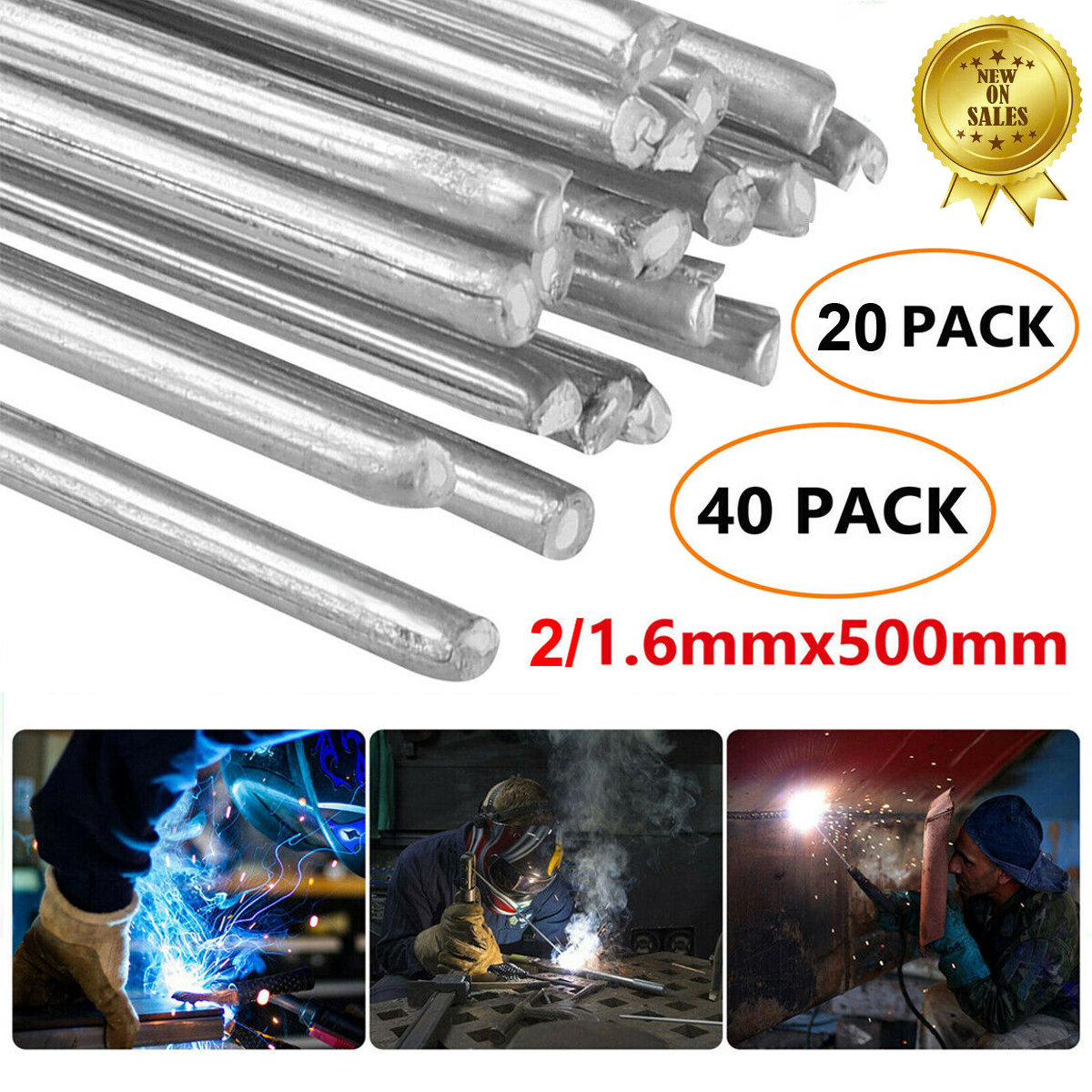 30PCS 33cm/1.08ft 1.6mm Solution Welding Flux-Cored Rods Aluminum Wire Brazing