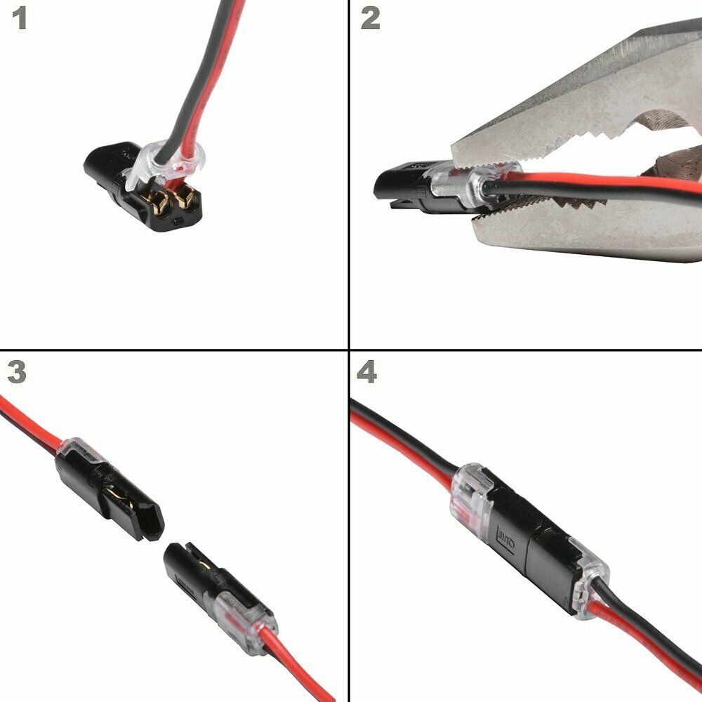 Connecteur étanche, connecteurs de fil électrique autobloquants à 2 broches  avec fil marin de 16 Awg pour les connexions de voiture, de camion, de  bateau et autres fils. (5pack)
