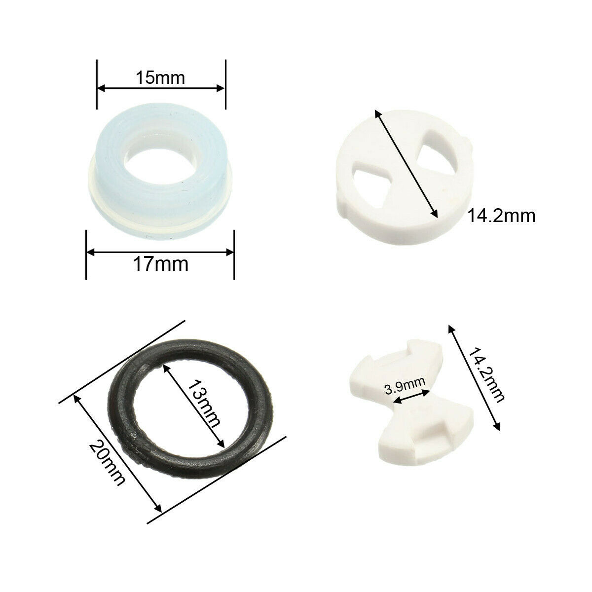 YPLonon 8pcs Replacement Tap Cartridges Reversed Sealed Ceramic Disc And Silicon Washers Inserts 1/2 Turn Gaskets Rings For Tap Valve Leaking Tap Reparing