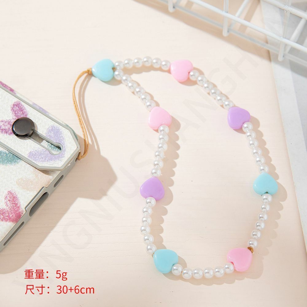 MIIQNUS Chain For Phone Charm Beads Chains Cell Phone Cord Accessories  Peace Sign Jewelry Wood Beads Straps 2021 Mobile Lanyard