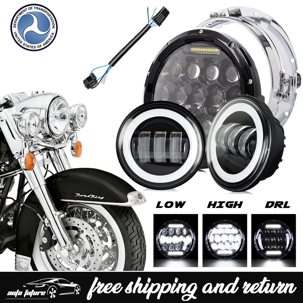 7inch LED HEADLIGHT BULB Fit HARLEY FATBOY HERITAGE SOFTAIL DELUXE FLST