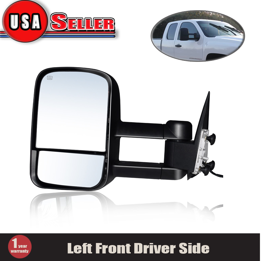 New Set of 2 Amber Towing Mirrors Pair For Chevrolet Silverado 1500 2014-2017