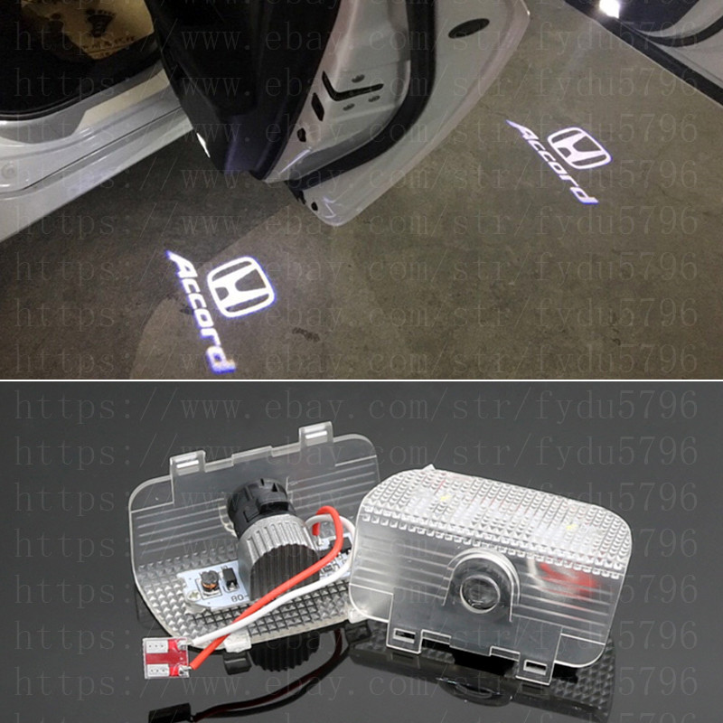 No Drill LED Door Projector Logo Light HD For Honda Accord CR-Z Odyssey Spirior