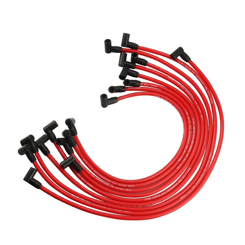 thumbnail image 2 of HEI Distributor & Spark Plug Wires For BBC Chevy 348 409 - Red Straight Boots, USA Made 2 of 10