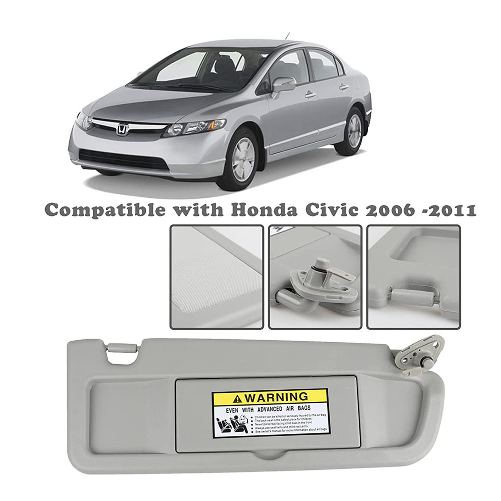 1Pair Driver & Passenger Side Light Gray Sun Visor set For 2006
