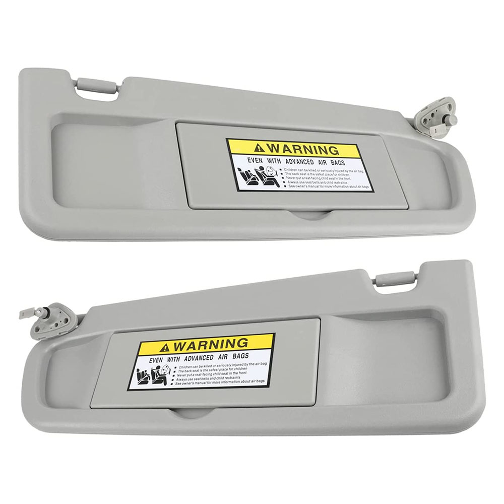 Pair Of Light Gray Sun Visors For 2006-2011 Honda Civic – Driver & Passenger Side With Mirrors