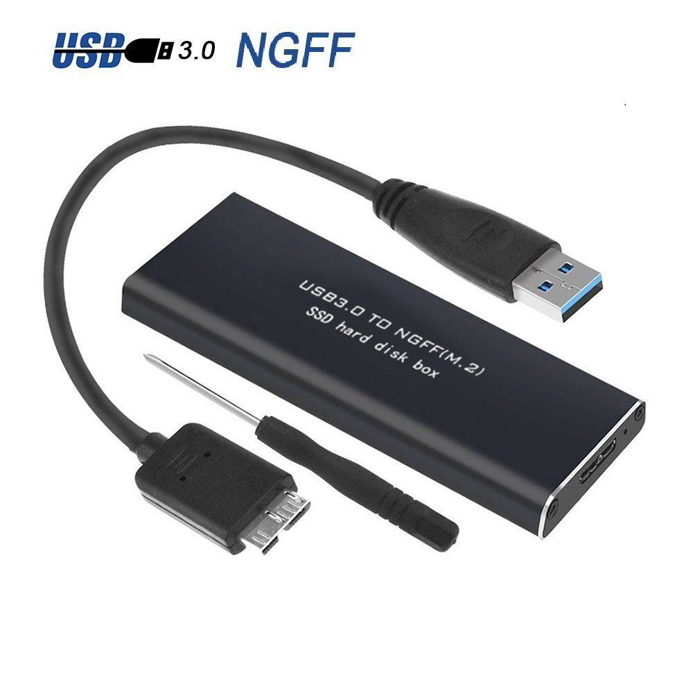  M.2 SSD to 2.5 inch SATA Adapter, Aluminum M.2 to USB 3.0  Enclosure, Support NGFF M.2 2280 2260 2242 2230 SSD, B & B+M Key Compatible  (M.2 to SATA/USB 3.0SSD Adapter) : Electronics