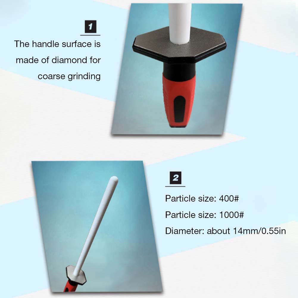 10" Ceramic Sharpening Rod With Diamond Stone Sharpener Professional