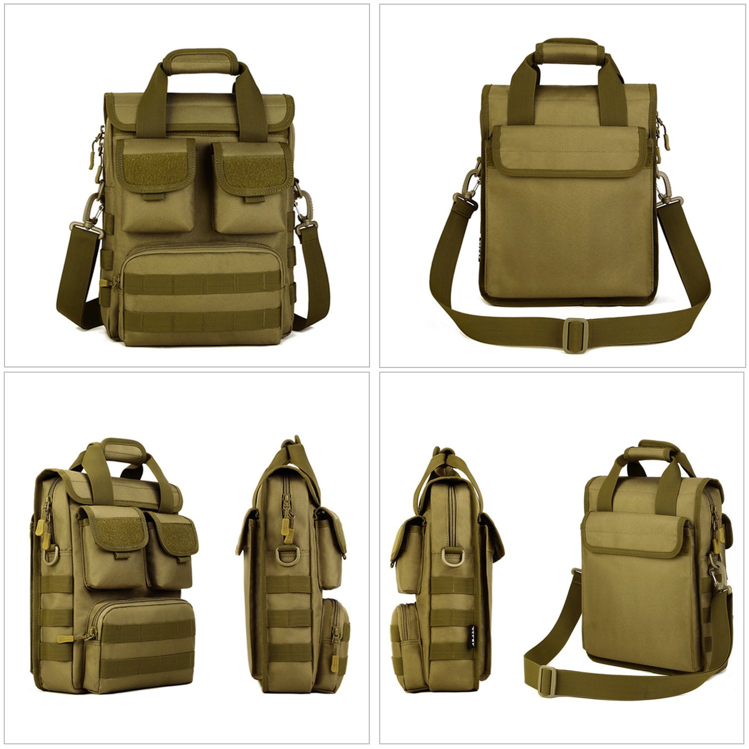 Tactical MOLLE Handbag Shoulder Messenger Bag Commuter Satchel Backpack ...