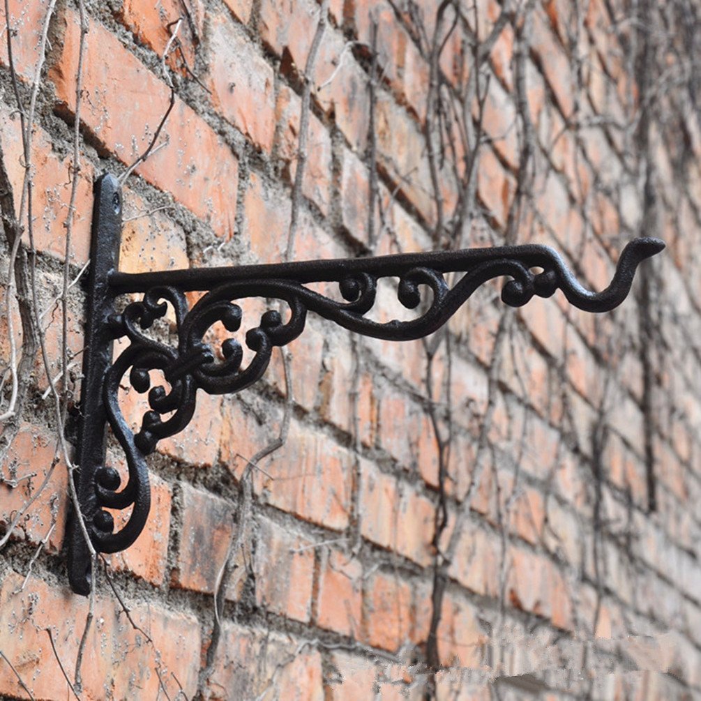 Uni Cast Iron Garden Hanging Basket Hook Bracket Planter Wall