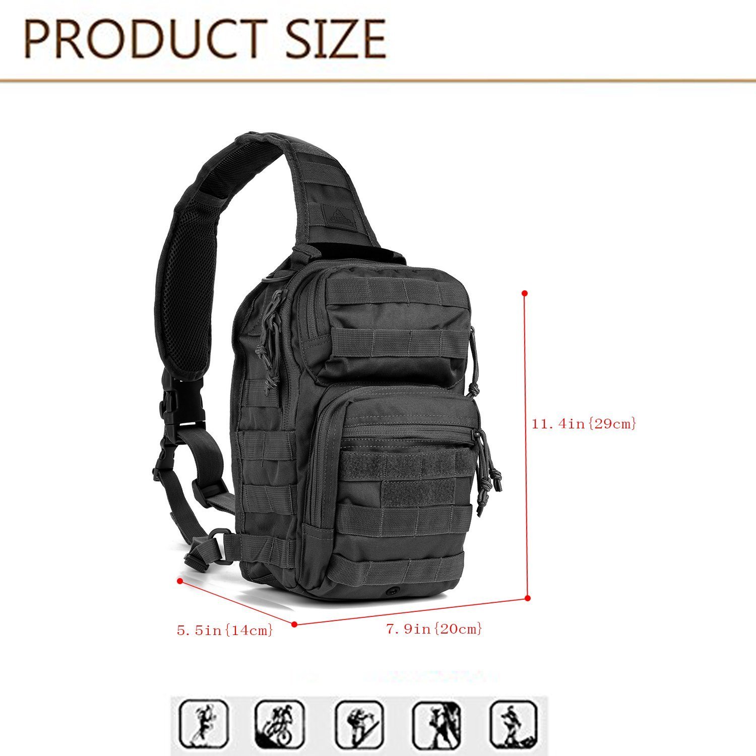 Tactical Military Sling Chest Pack Molle Daypack Laptop Backpack ...