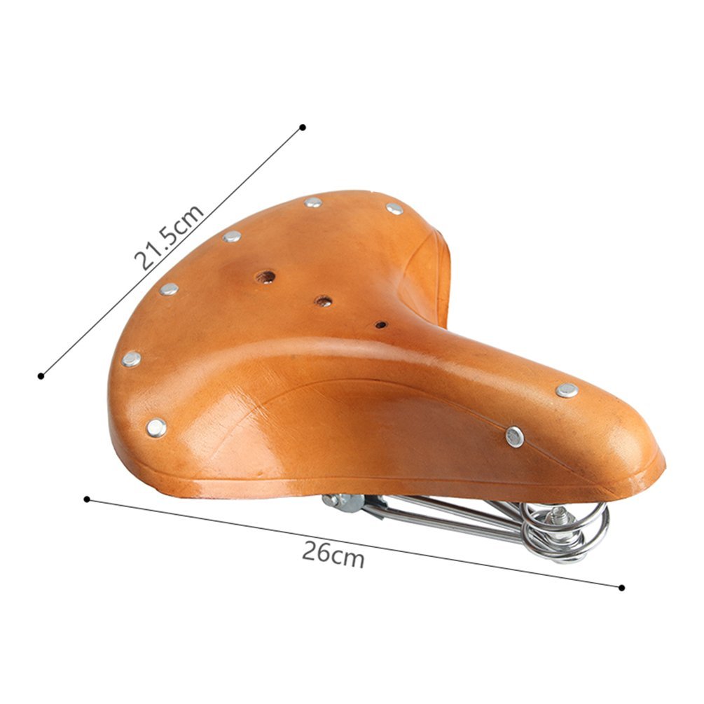 Retro Cushion Genuine Leather MTB Road Bikes Saddle Seat Vintage