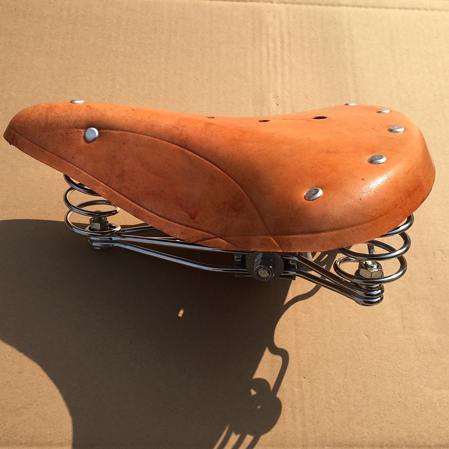 Brown Leather Retro Vintage Bike Saddles Seats Spring Bicycle Comfort Saddles Ebay 