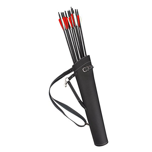 Outdoors Tactical Quiver Arrow Carrier Holder Leather Black Archery ...