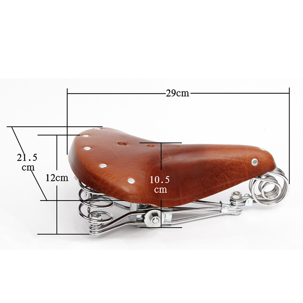 Retro Vintage Bicycle Bike Cycle Genuine Leather Saddle Seat Spring Comfort Seat Ebay 