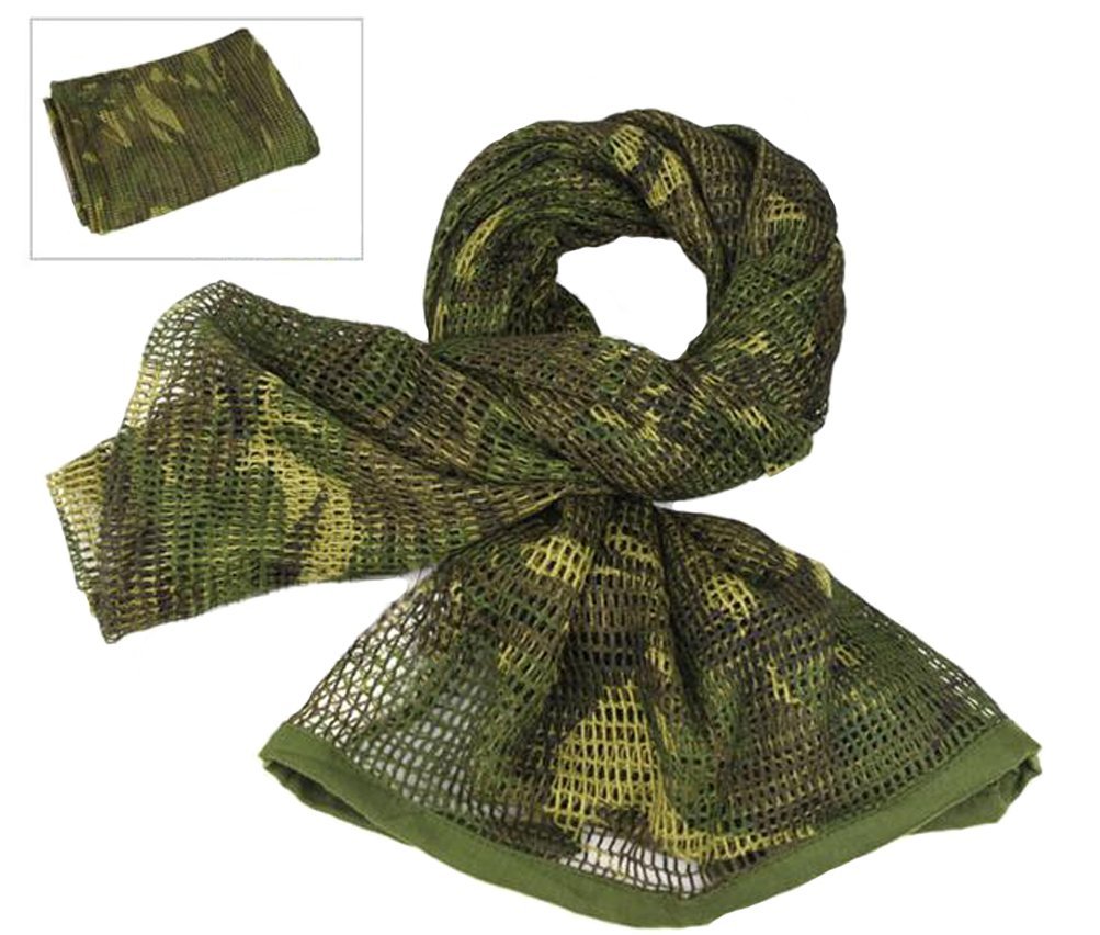 Military Style Camo Mesh Neck Scarf Scrim Net Sniper Face Veil Airsoft ...