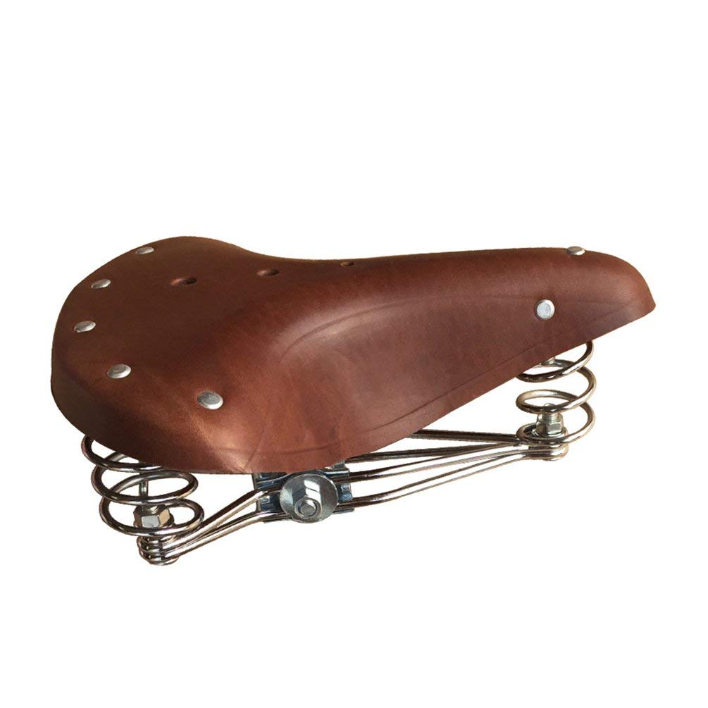 Vintage Retro Bicycle Bike Saddle Cycle Genuine Leather Seat Spring
