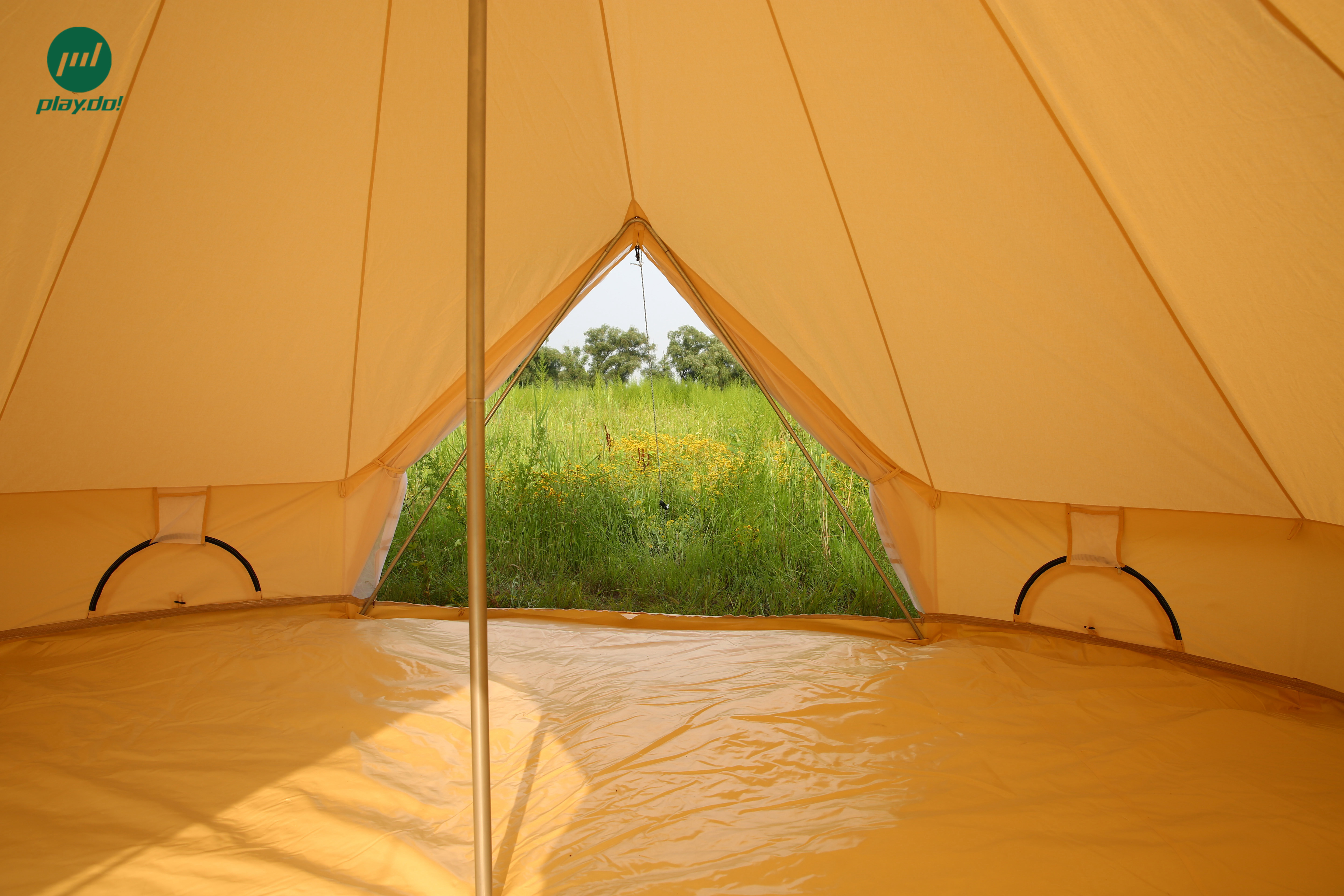 6M Canvas Glamping Tent Family Camping Party Bell Tent ...