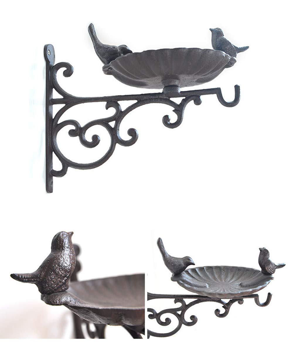 1PC Rustic Bird Bath Feeder Cast Iron Bird Bath Hanging Plant Patio