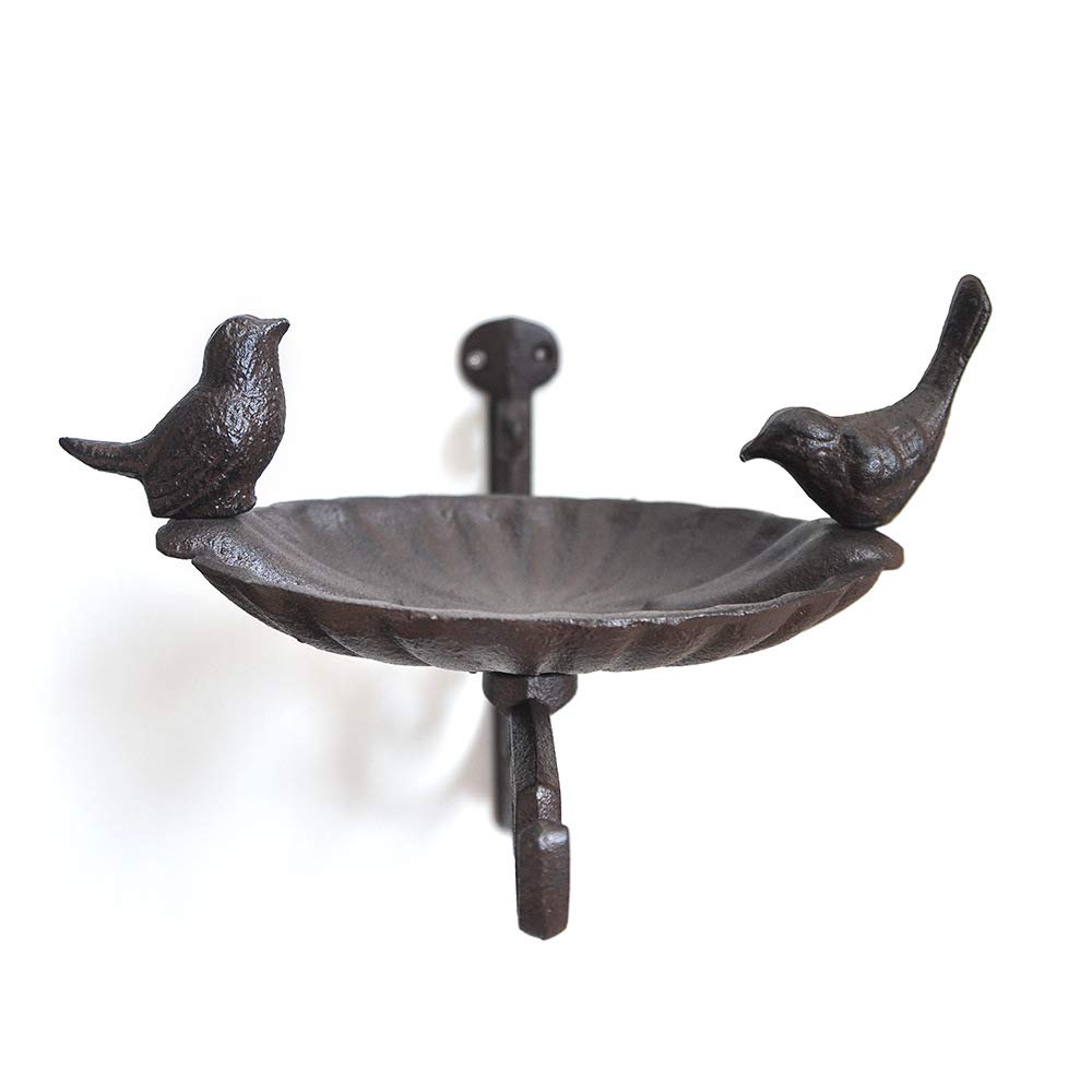 1PC Rustic Bird Bath Feeder Cast Iron Bird Bath Hanging Plant Patio