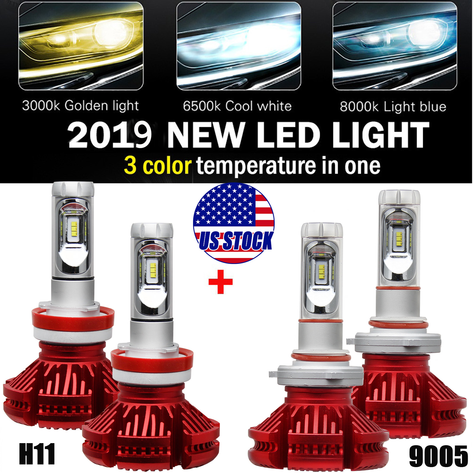 H11 9005 Combo LED Headlight Hi/Lo Bulbs for 2012-2018 Dodge Ram 1500 2500 3500 2018 Ram 1500 Dome Light Bulb Size