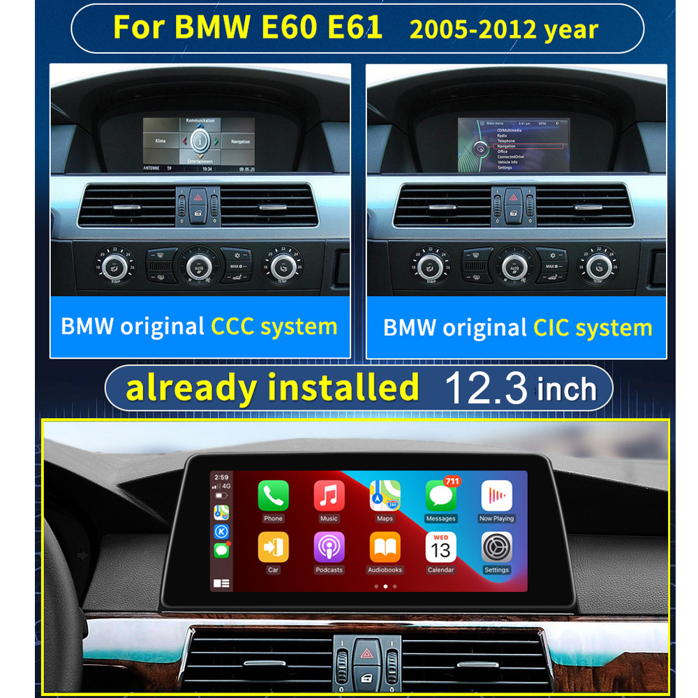 For BMW 5 Series E60 E90 CIC 2005-12 Android Carplay Car Stereo