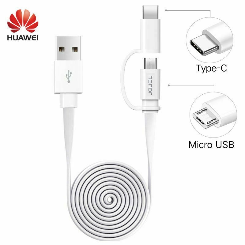 USB Type-C to Micro-USB Data Charging Cable White Compatible with Huawei P9