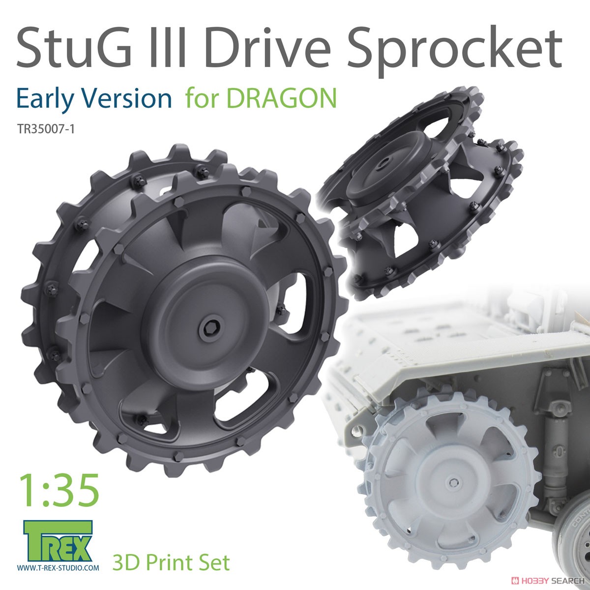 T-REX 35007-1 1/35 StugIII Sprocket Set Early Version (for Dragon