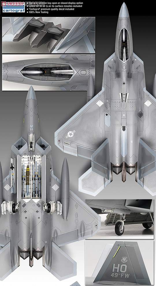 Academy AC12423 1/72 F-22A AIR DOMINANCE FIGHTER PLASTIC
