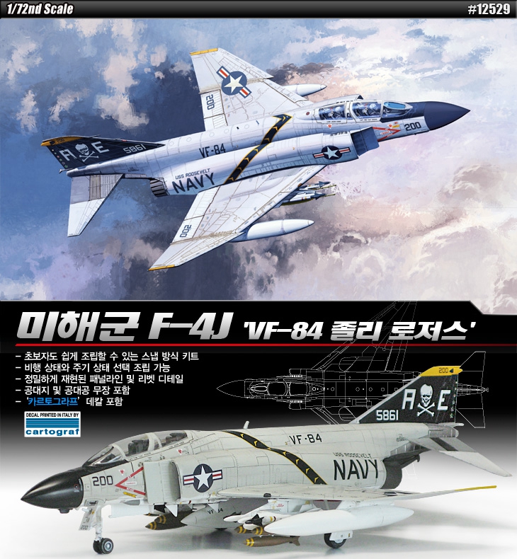 (未使用･未開封品)　1/72 USN F-4J VF-84 Jolly Rogers #12529 Academy df5ndr3 Academy AC12529 1/72 USN F-4J 