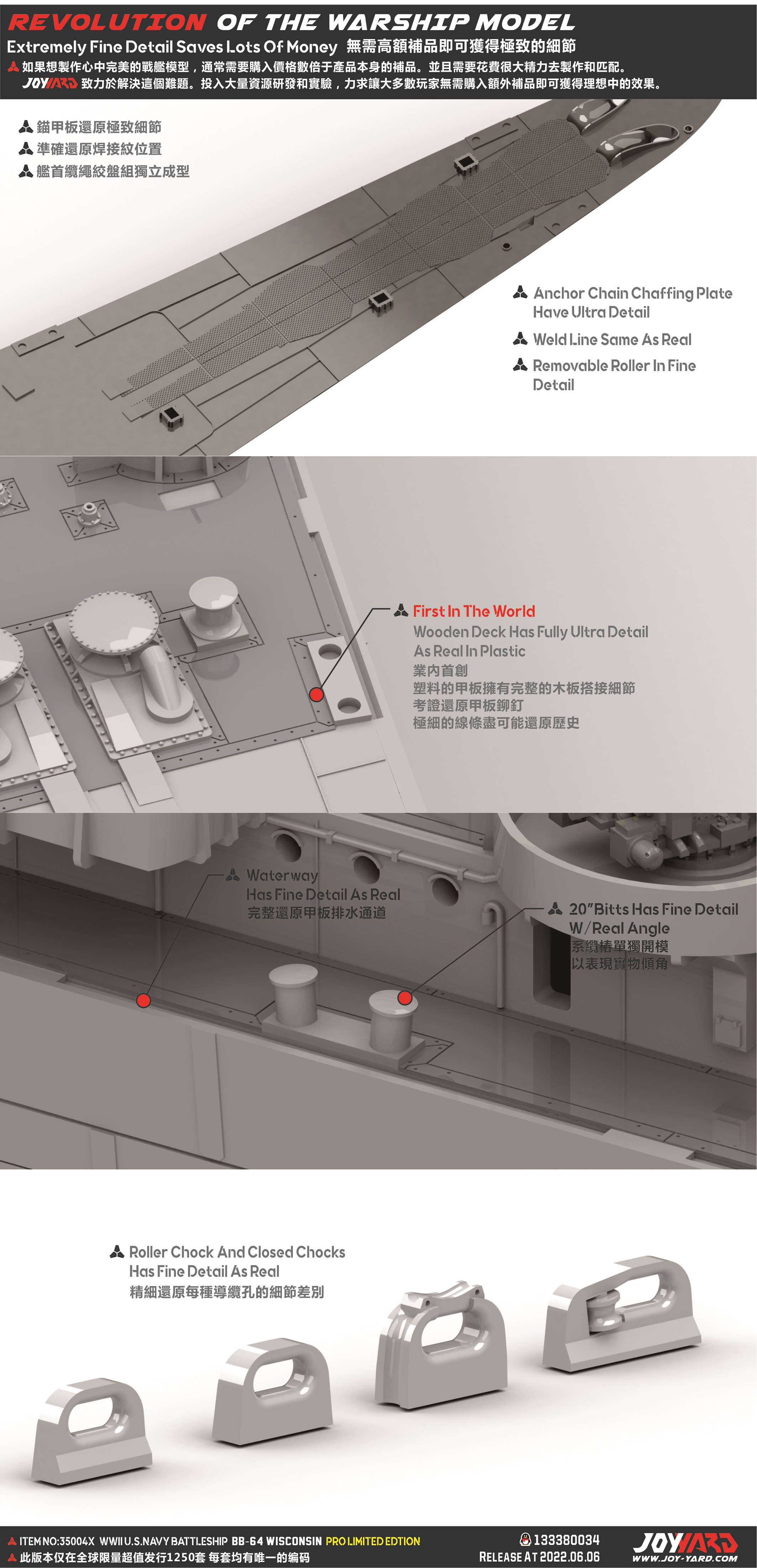 ウィスコンシン BB-64 1:350 スケールキット JOYYARD 35004X 1/350 US BB-64 Wisconsin battleship assembled