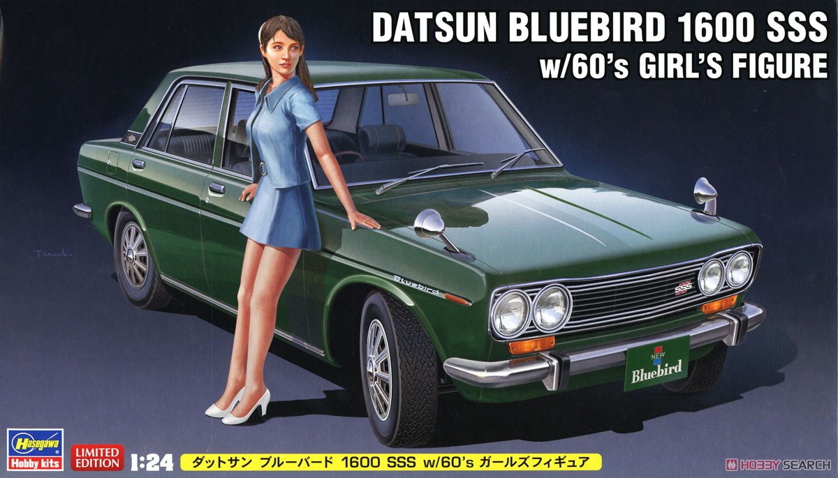 Hasegawa 52277 1/24 Datsun Bluebird 1600 SSS w/60`s Girls Figure 
