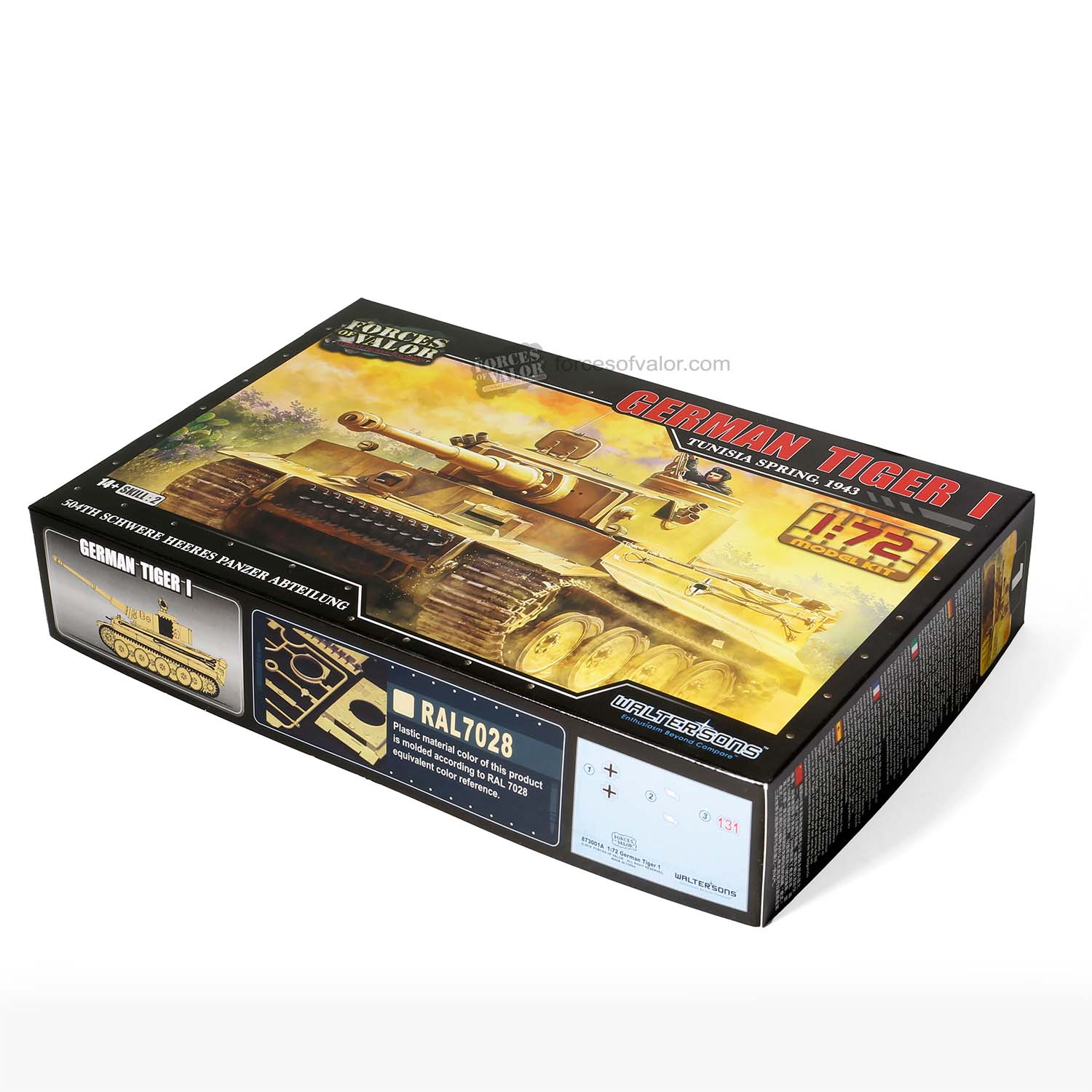 トイガン Tea01 Forces Of Valour 1/72 873001A - German Tiger I Tank Tunisia