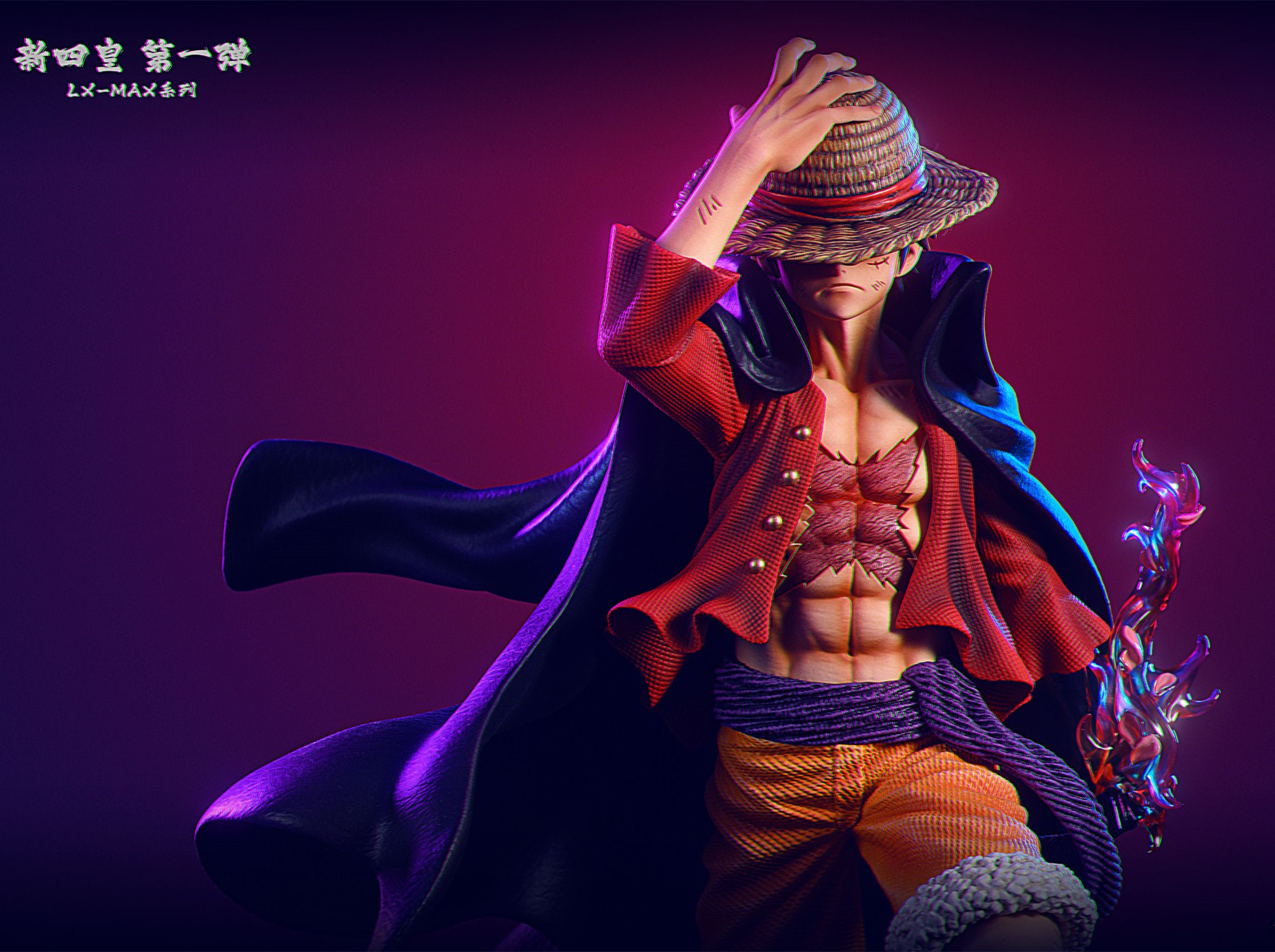 LX Studio POP MAX Scale Monkey D Luffy Resin Model In stock Led