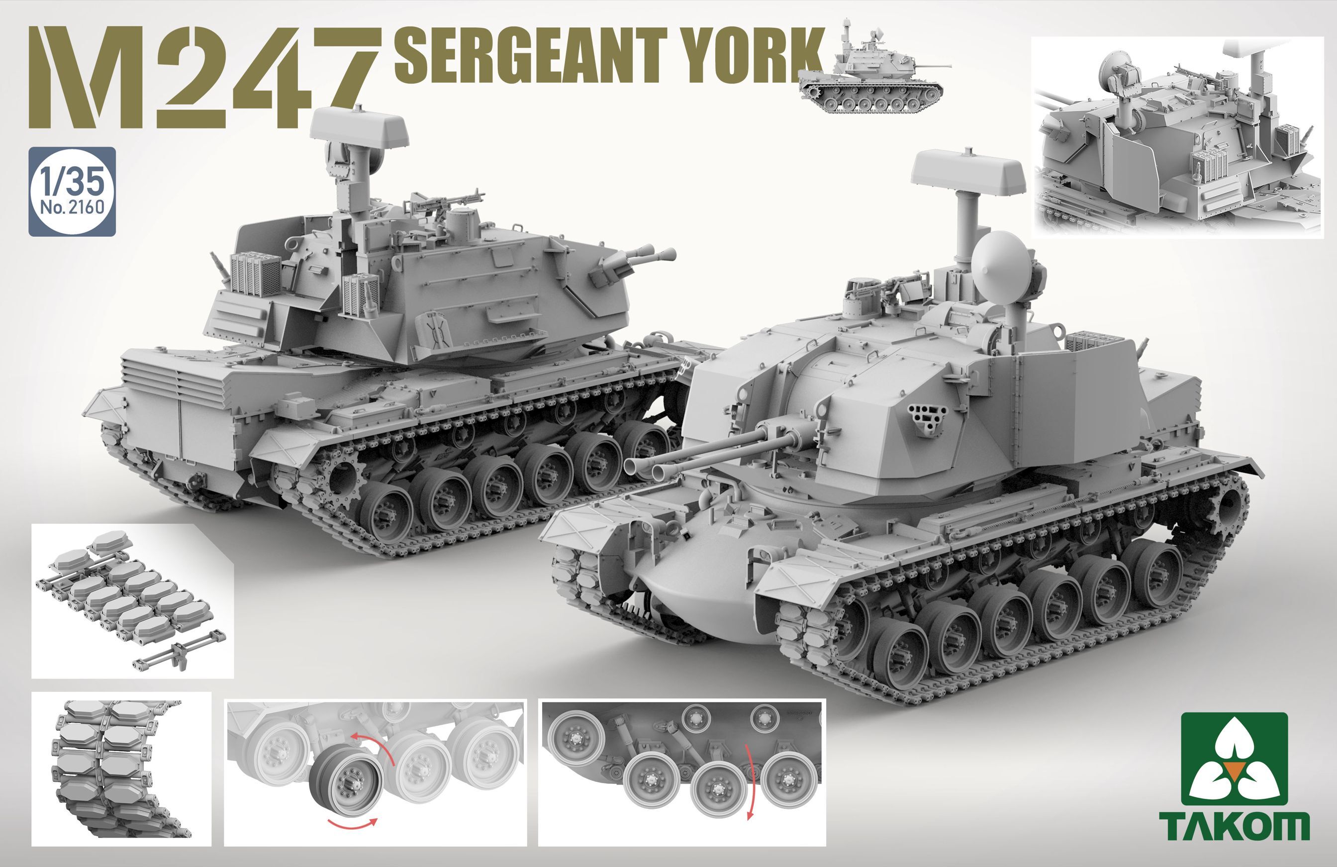 TAKOM 2160 1/35 Scale M247 Sergeant York SPAA Tank Plastic