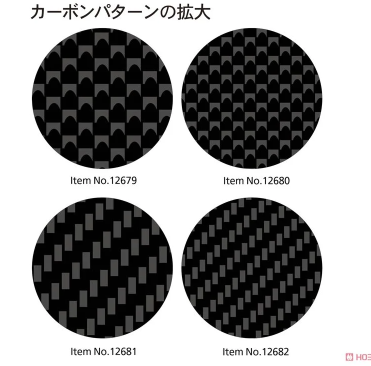Tamiya 12682 Carbon Pattern Decal(Twill Weave/Extra Fine)For 1/12