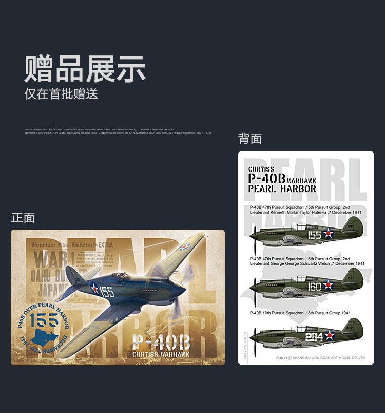 Great Wall L3202 1/32 Scale P-40B Warhawk Pearl Harbor
