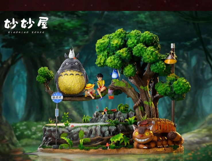 MiaoMiaoWu Studio MY NEIGHBOUR TOTORO Resin Statue H28cm Led Light