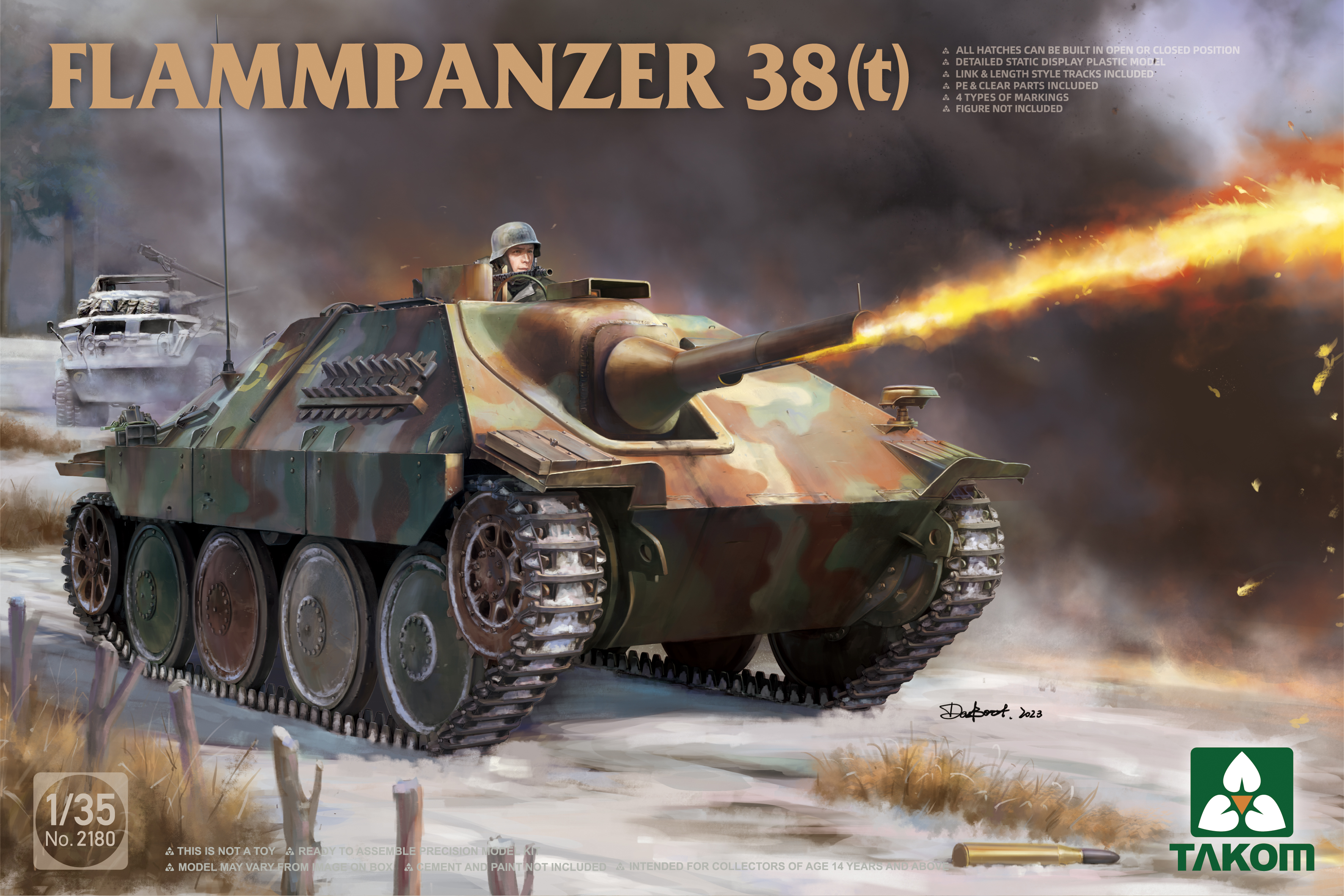  feeフィート TAKOM 2180 1/35 Scale Flammpanzer 38(t) Tank Model Kit | eBay