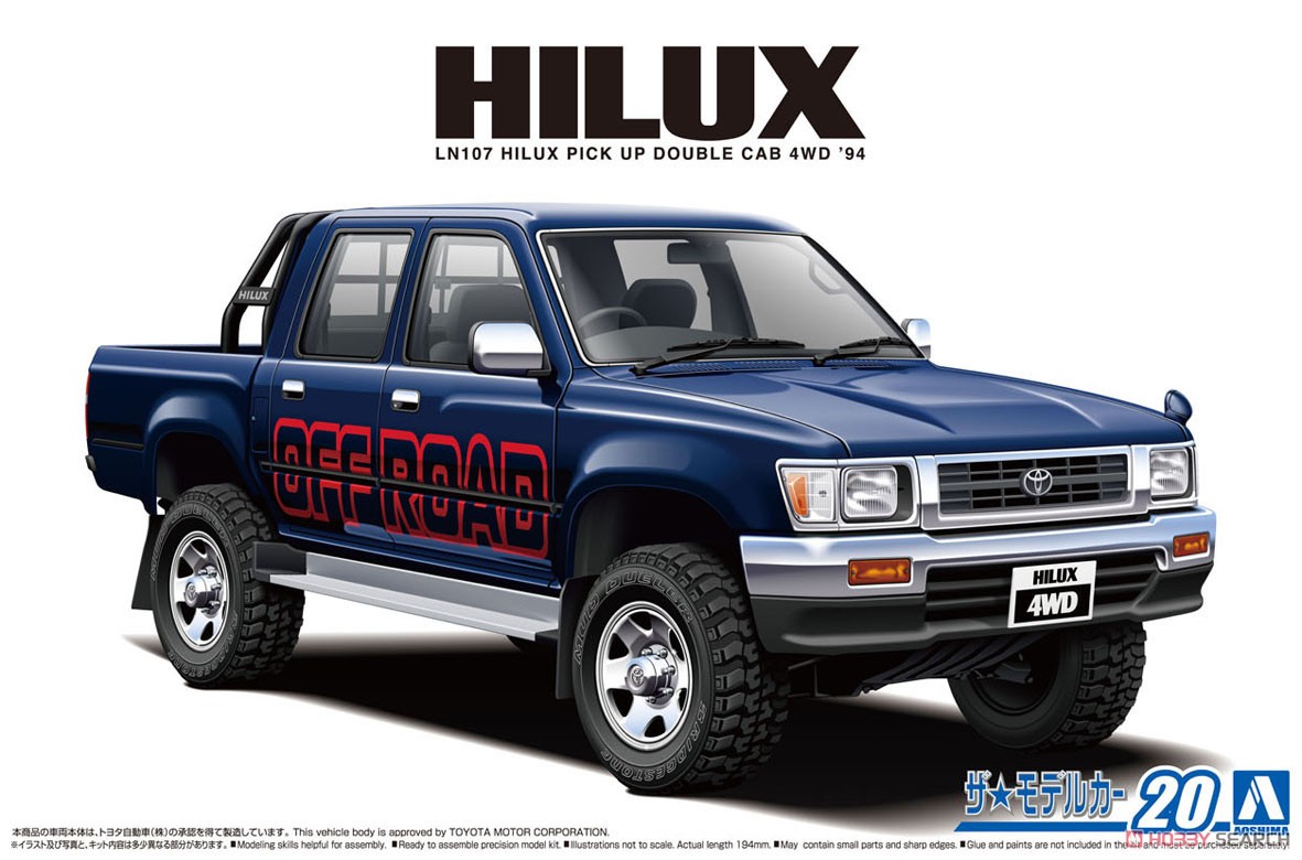 Aoshima 06217 1/24 LN107 Hilux Pick-Up Double Cab 4WD `94 Model