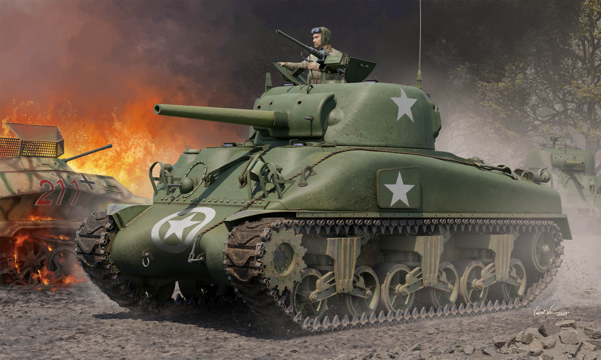 Trumpeter 61617 1:16 M4A1 Sherman Medium Tank - Late Model
